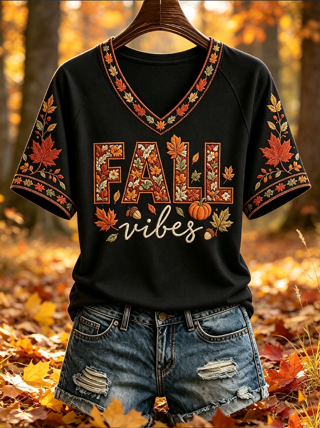 Women's Autumn Short-Sleeve Printed T-Shirt