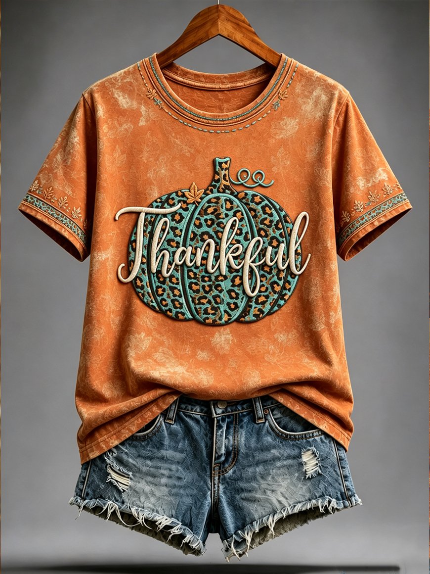 Women's Fall Funny Casual Graphic Print T-Shirt