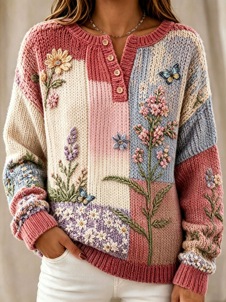 Women'S Breast Cancer Vintage Flower Pattern Blouse