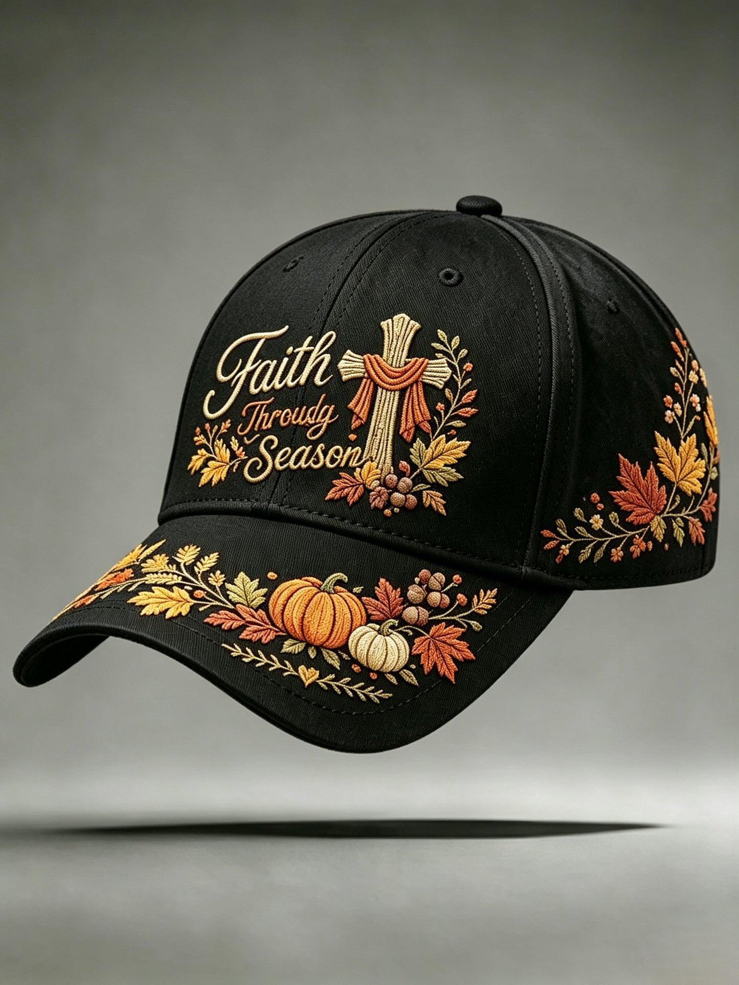 Unisex Retro Faith Through Every Season Grace In Every Falling Leaf Print Hat