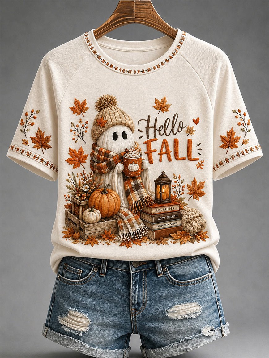 Women's Fall Funny Casual Graphic Print T-Shirt
