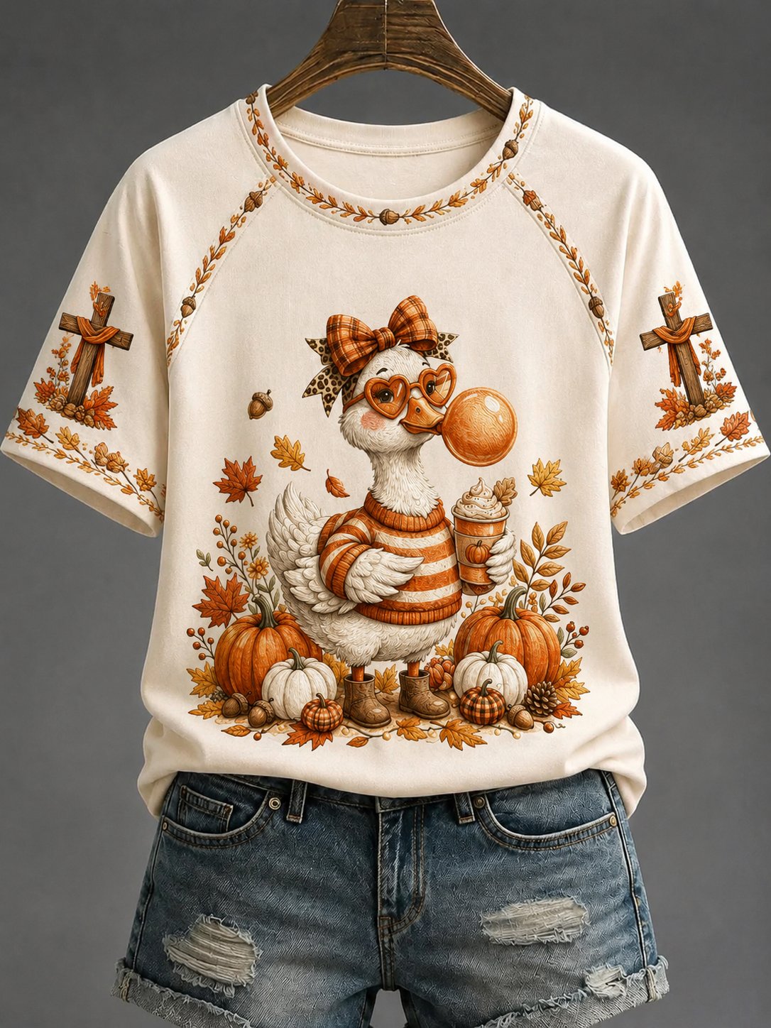 Women's Fall Casual Faith Graphic Print T-Shirt