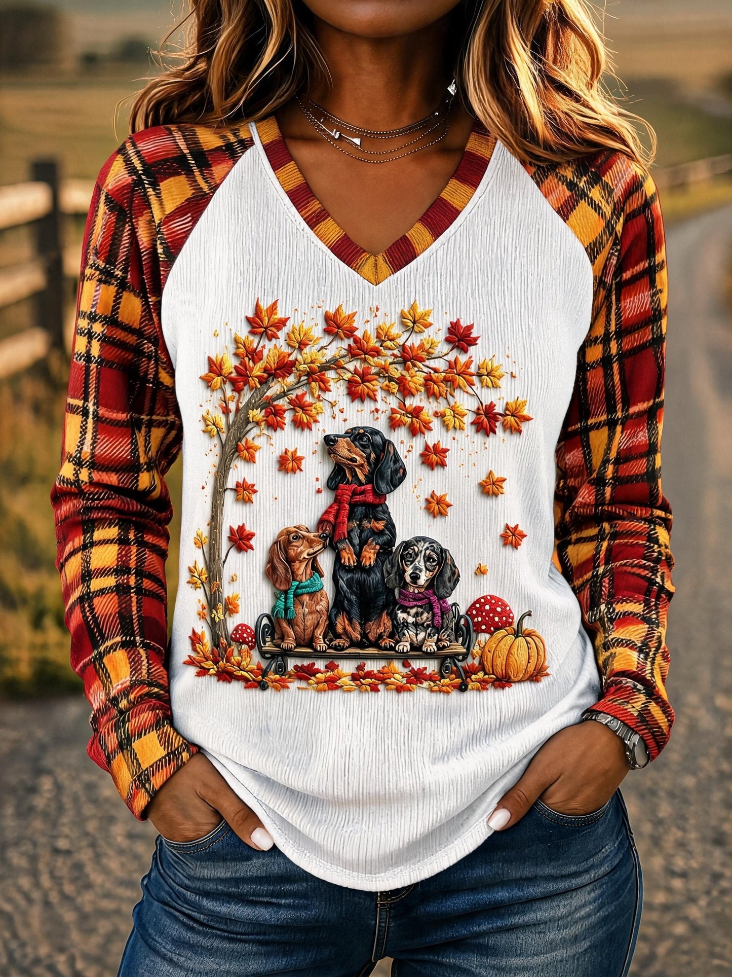 Women's Casual Printed Knit Top