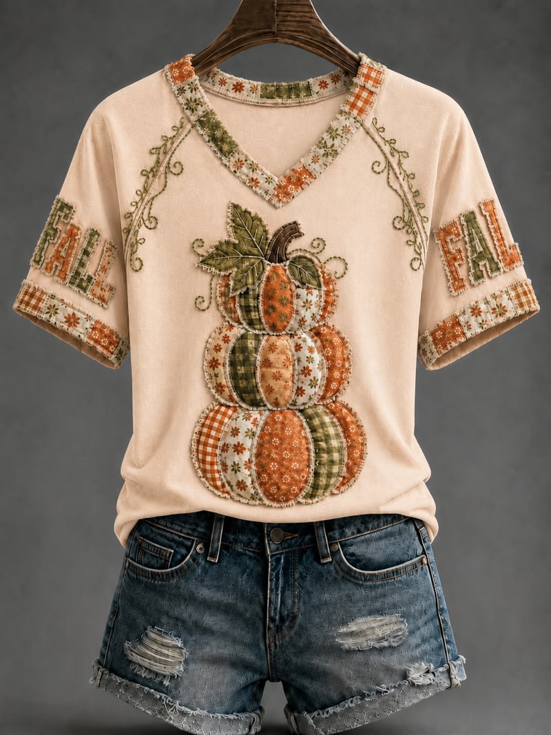 Women's Fall Funny Casual Graphic Print T-Shirt