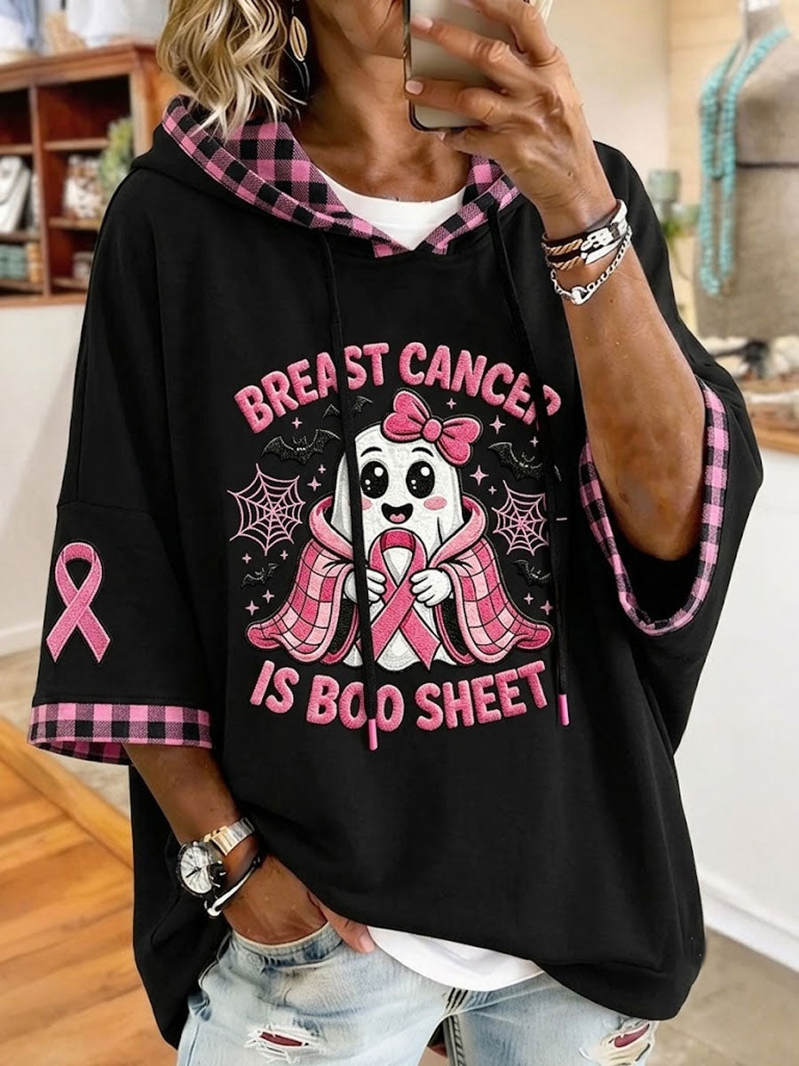 Women's breast cancer theme ghost element pattern printed casual Sweatshirt