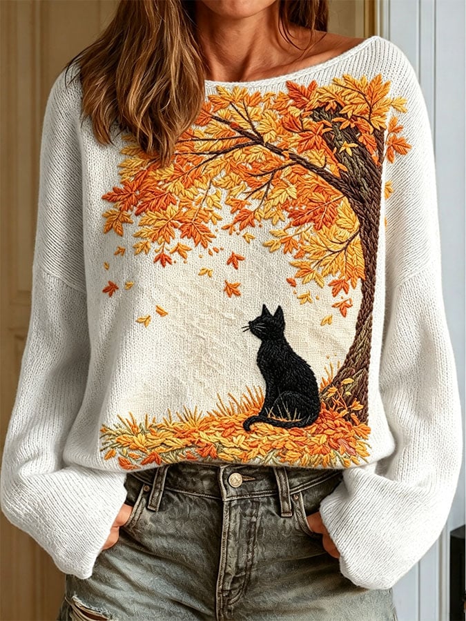 Women's Casual Printed Knit Top