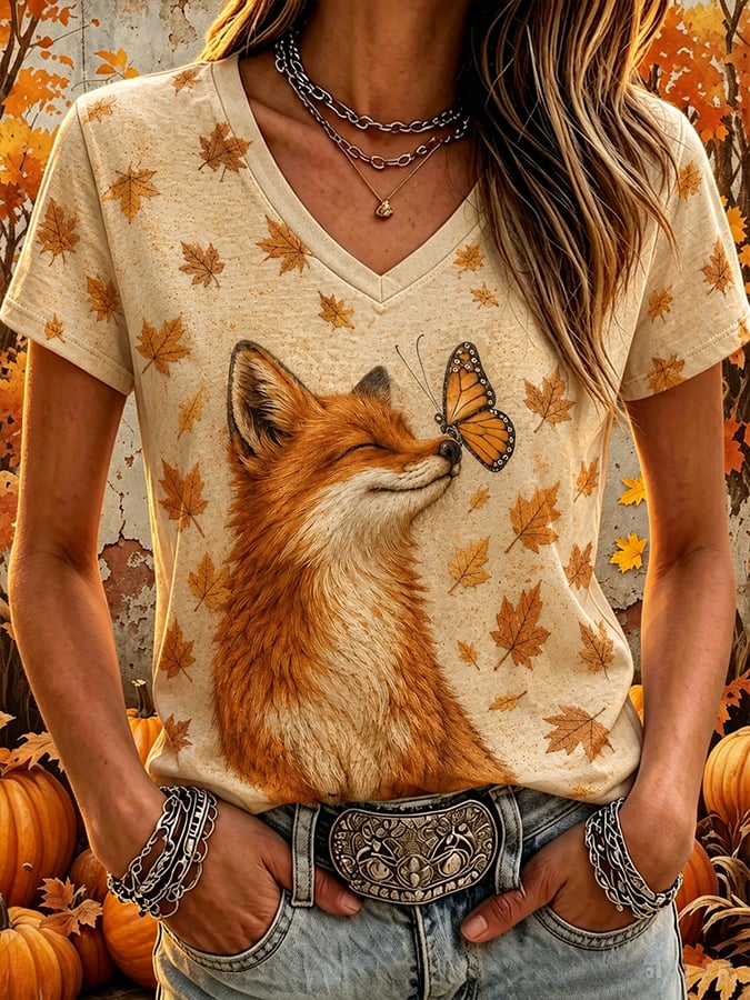 Women'S Casual Autumn Printed T-Shirt