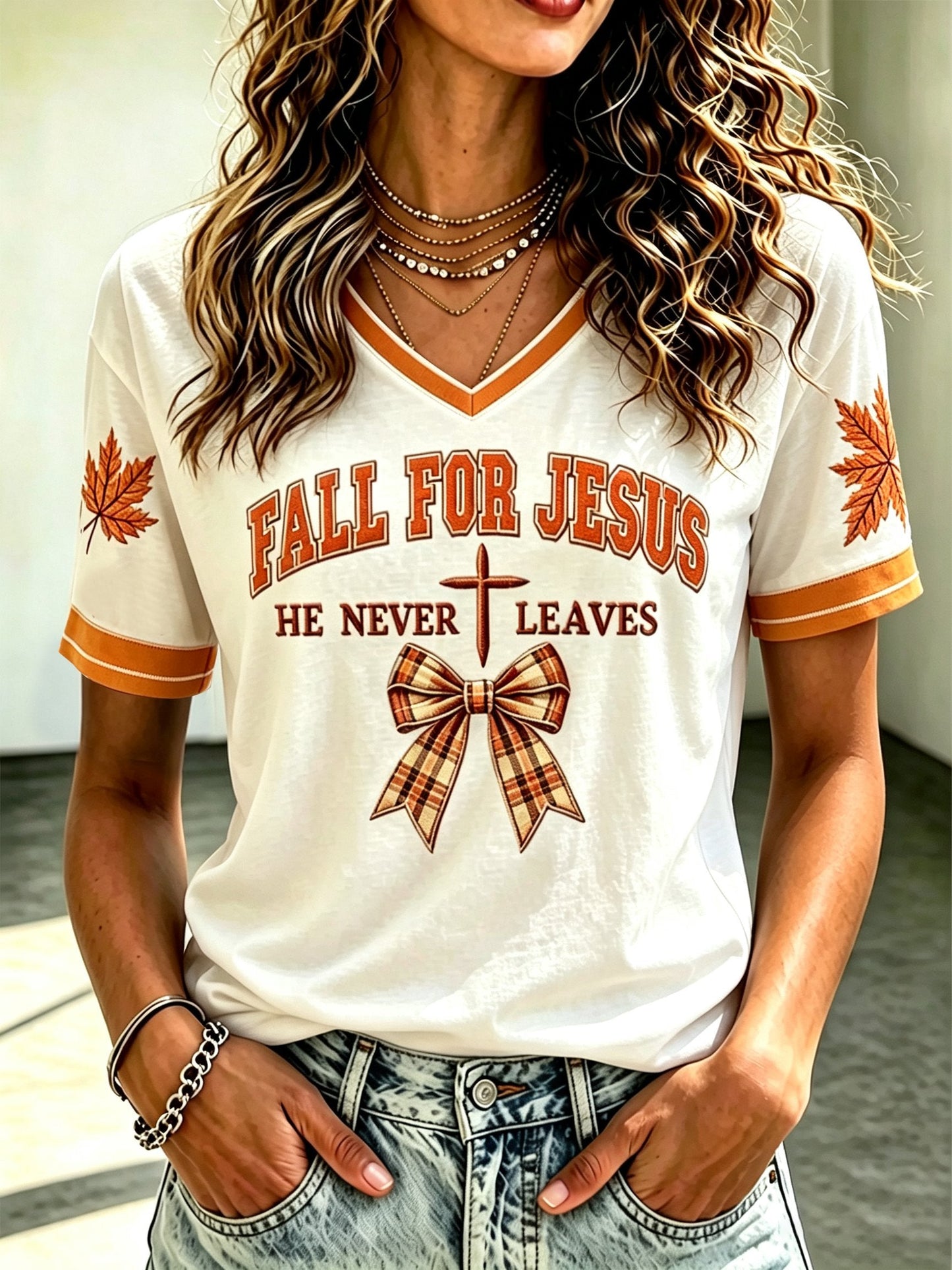 Women’s Leaves Fall I Don’t Print Casual T-Shirt