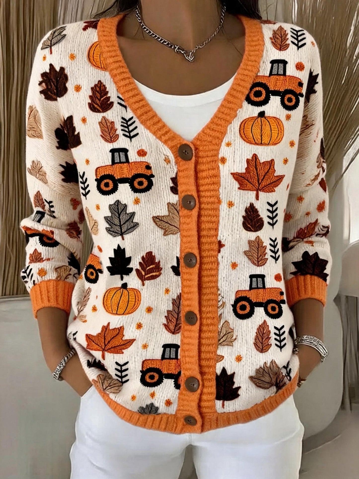 Women's Casual Print Cardigan