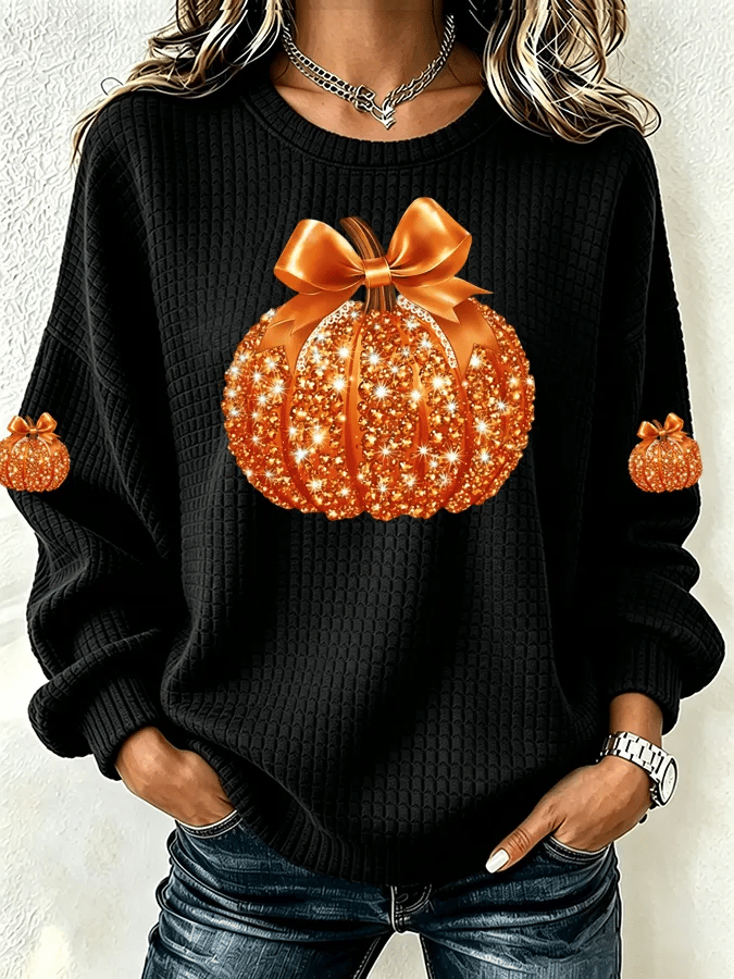 Women'S Casual Pumpkin Print Autumn Top