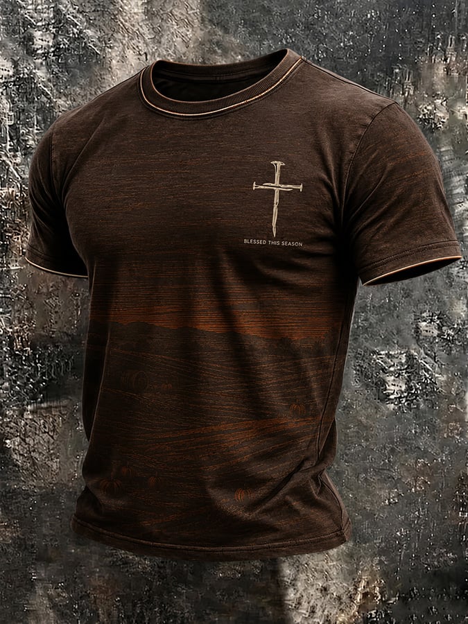 Men's Vintage Autumn "Faith" Print T-Shirt