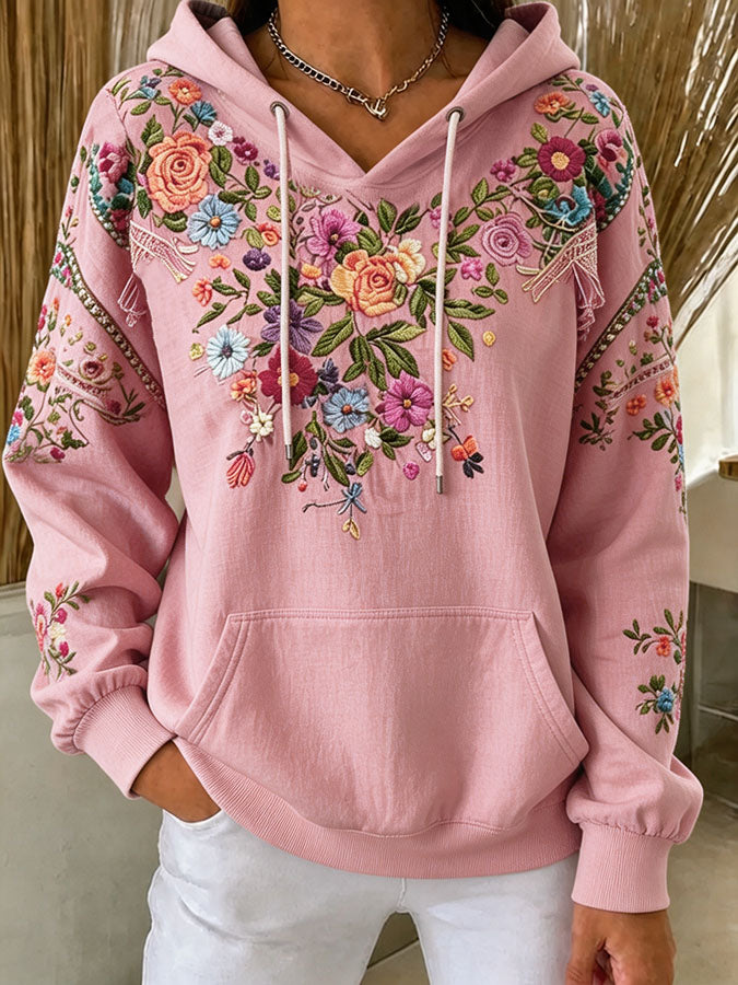 Women'S Breast Cancer Awareness Publicity Print Long Sleeved Hoodie