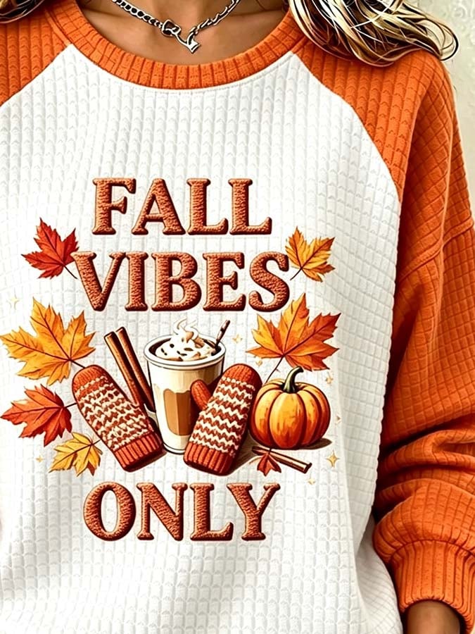 Women'S Casual Pumpkin Print Autumn Top