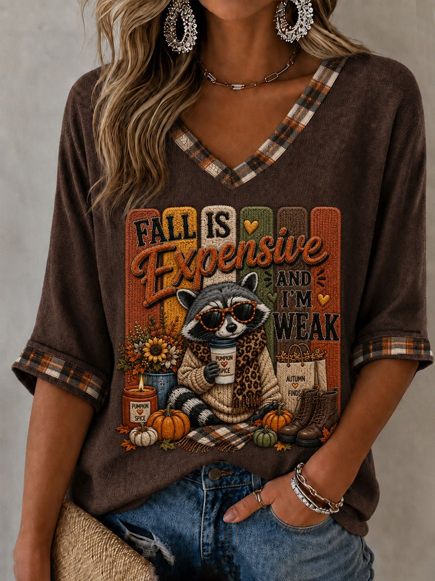 Women's Fall Funny Casual Graphic Print T-Shirt
