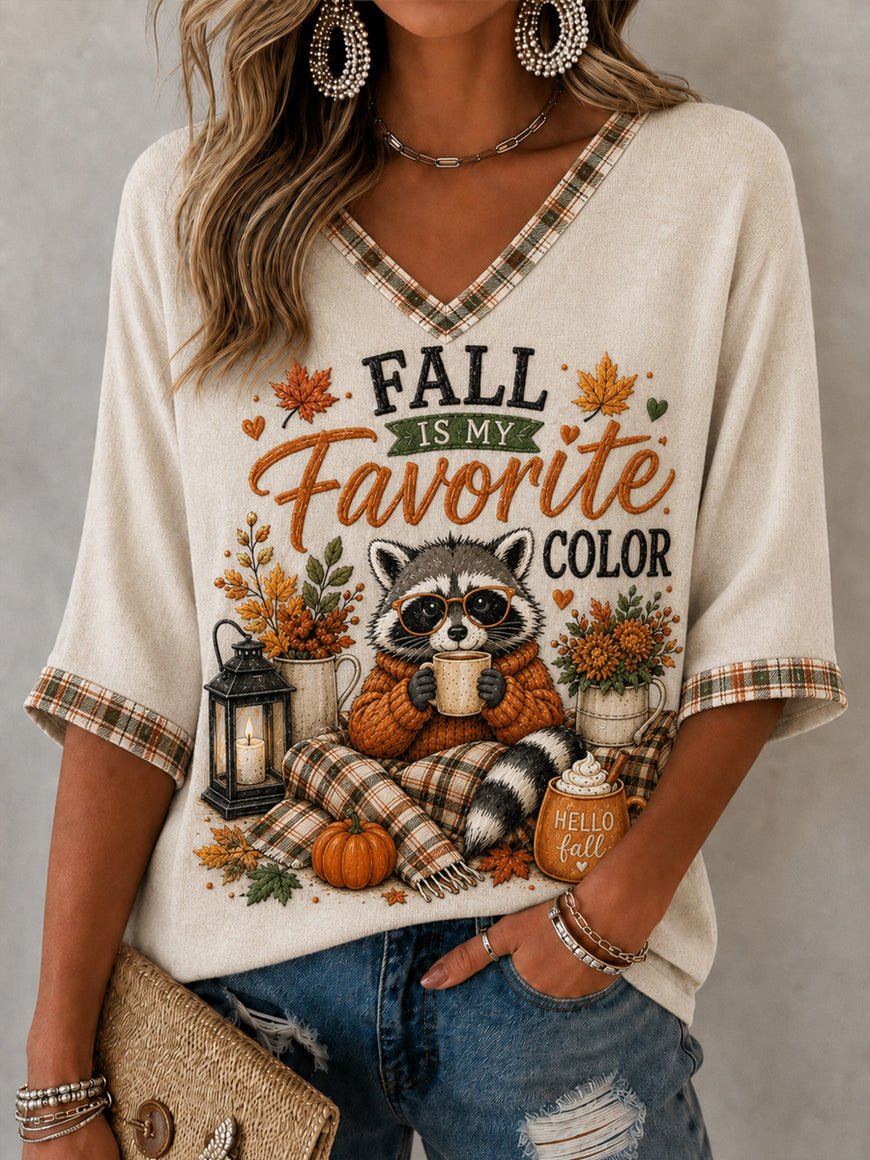 Women's Fall Funny Casual Graphic Print T-Shirt