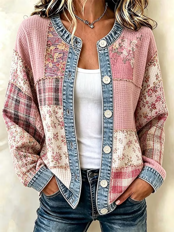 Women's Casual Floral Knitted Cardigan Top