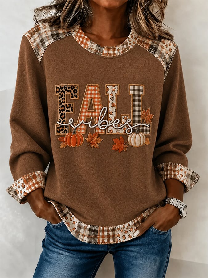 Women's Casual Print Pullover Sweatshirt