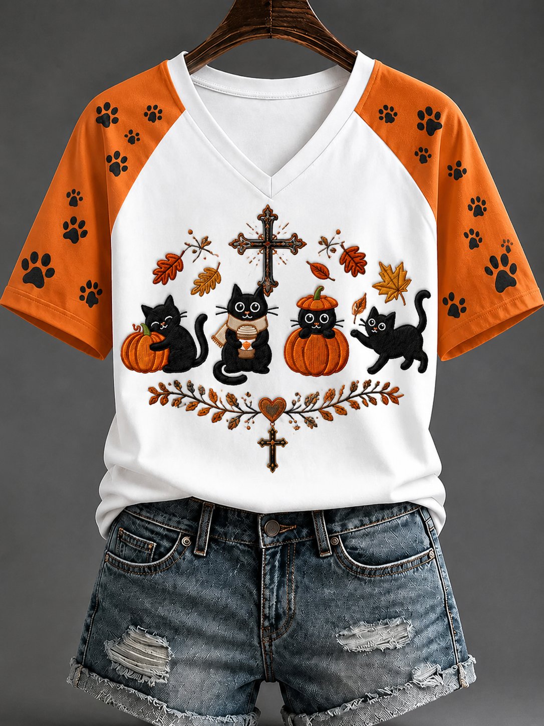 Women's Fall Casual Faith Graphic Print T-Shirt