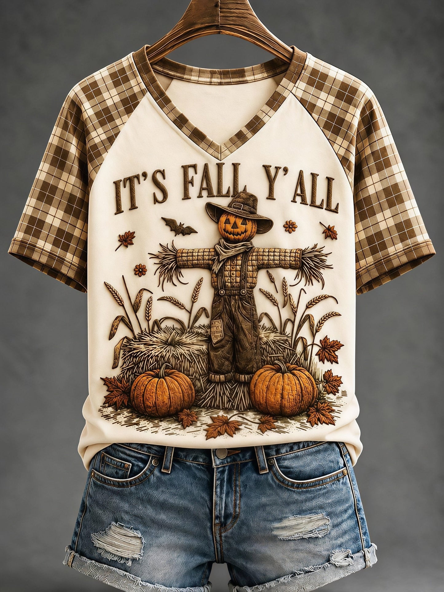 Women's Fall Funny Casual Graphic Print T-Shirt