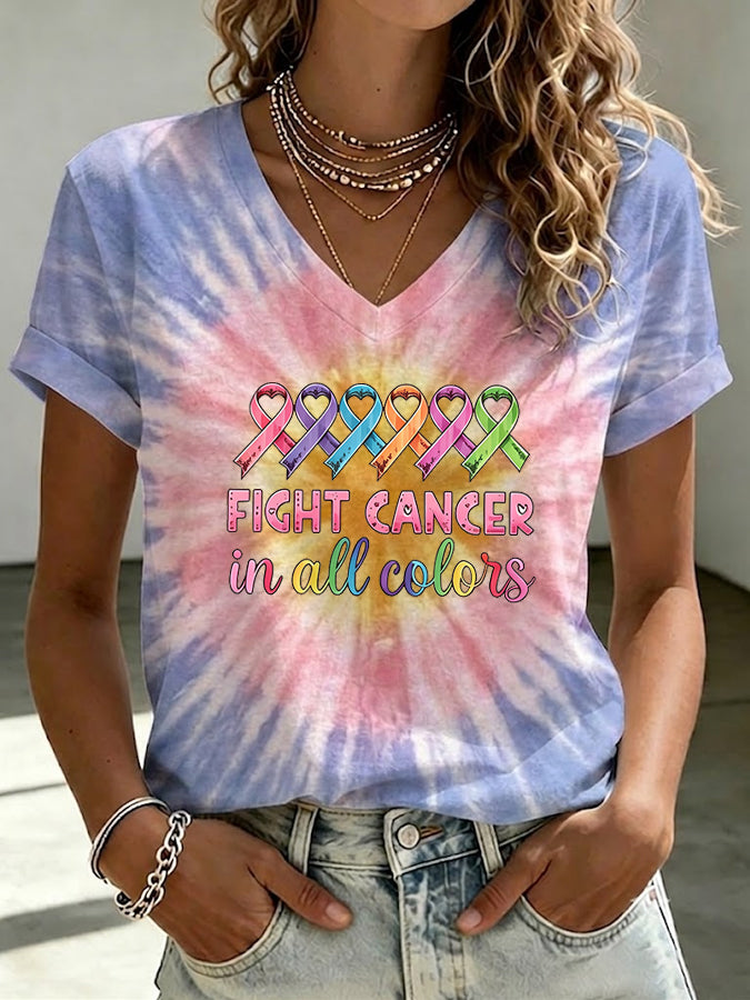 Women'S Breast Cancer Awareness Print Short-Sleeve T-Shirt