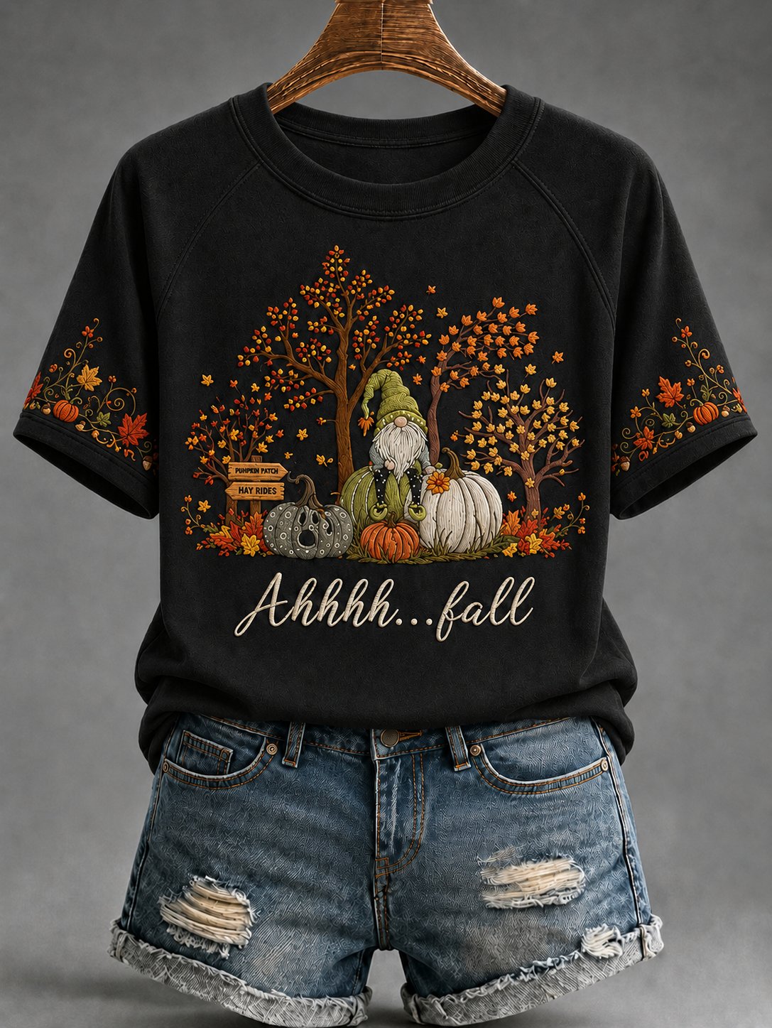 Women'S Casual Autumn Printed Short-Sleeve T-Shirt