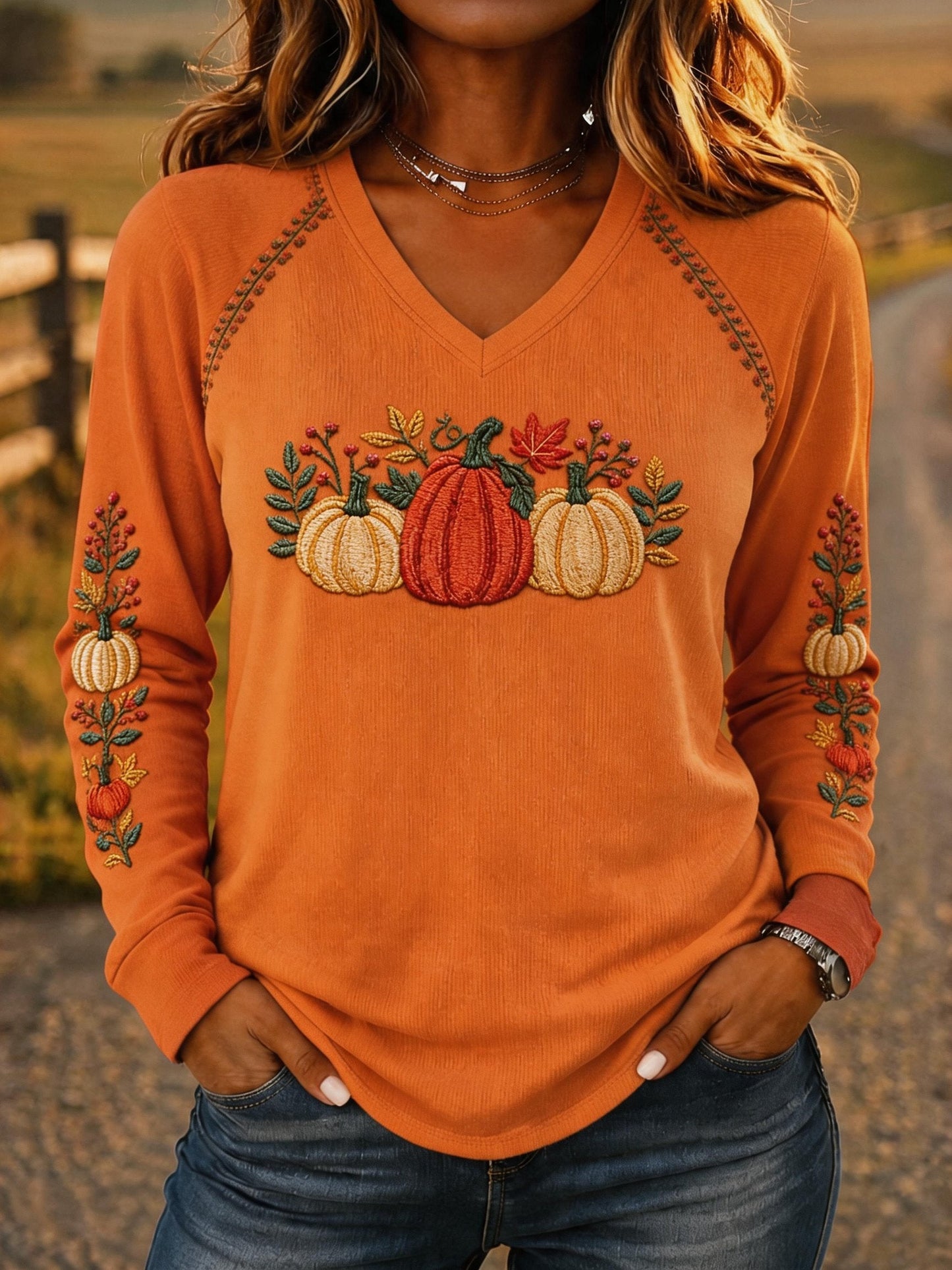 Women's Casual Printed Knit Top