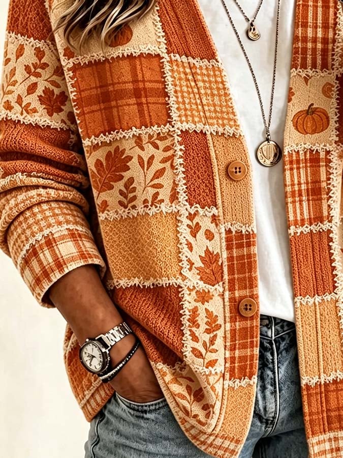 Women'S Casual Printed Cardigan