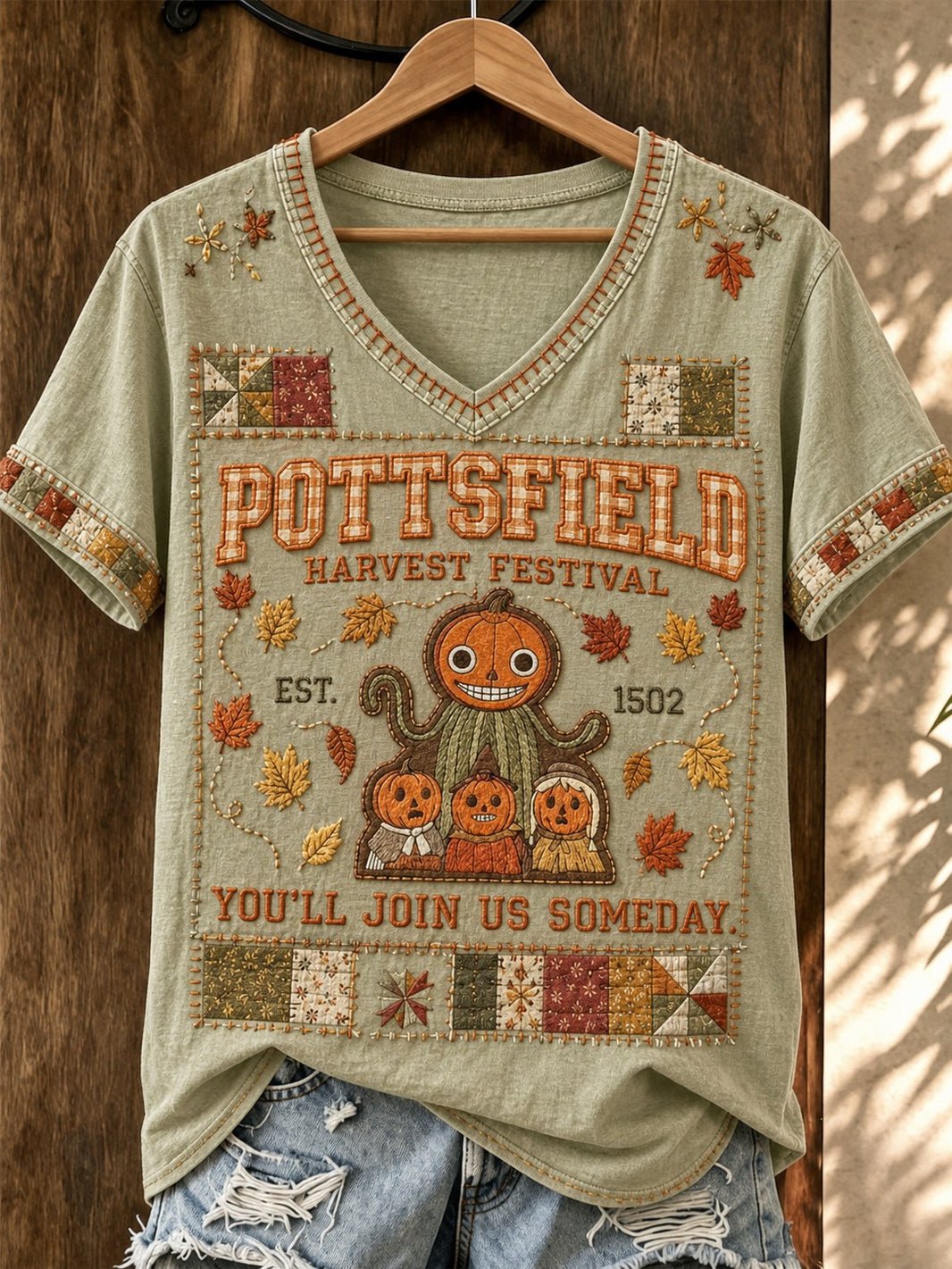 Women's Fall Funny Casual Graphic Print T-Shirt