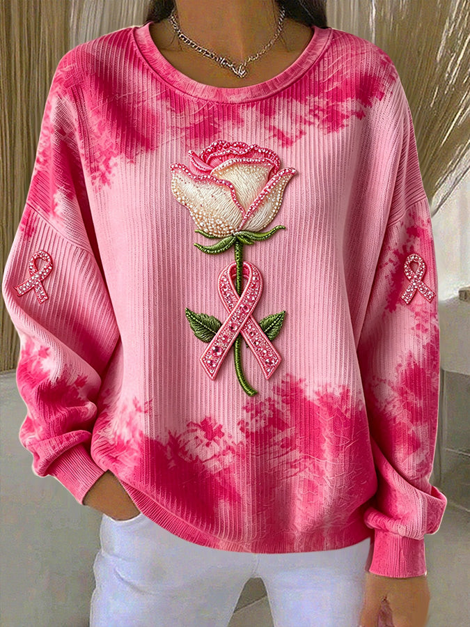 Women'S Pink Art Casual Texture Sportswear