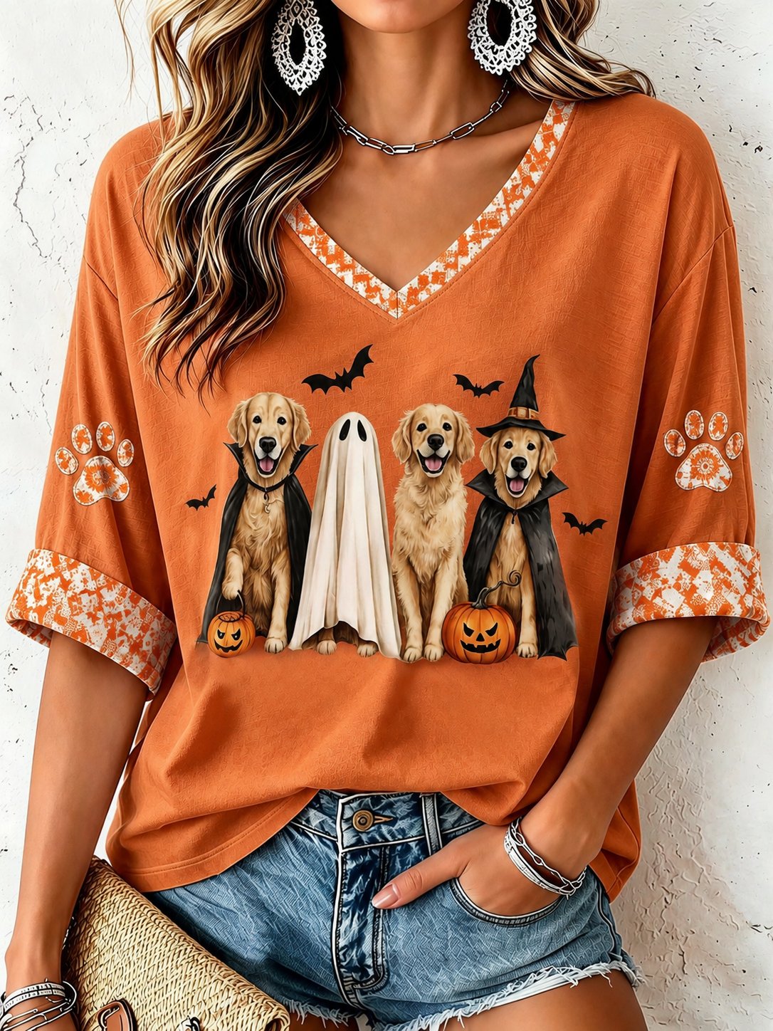Women Fall Funny Animal Print T-Shirt