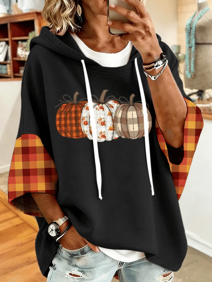 Women'S Casual Pumpkin Print Autumn Top