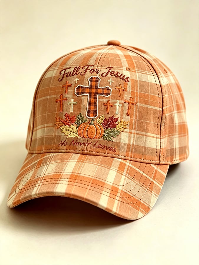 Unisex Fall For Jesus He Never Leaves Art Printed Hat