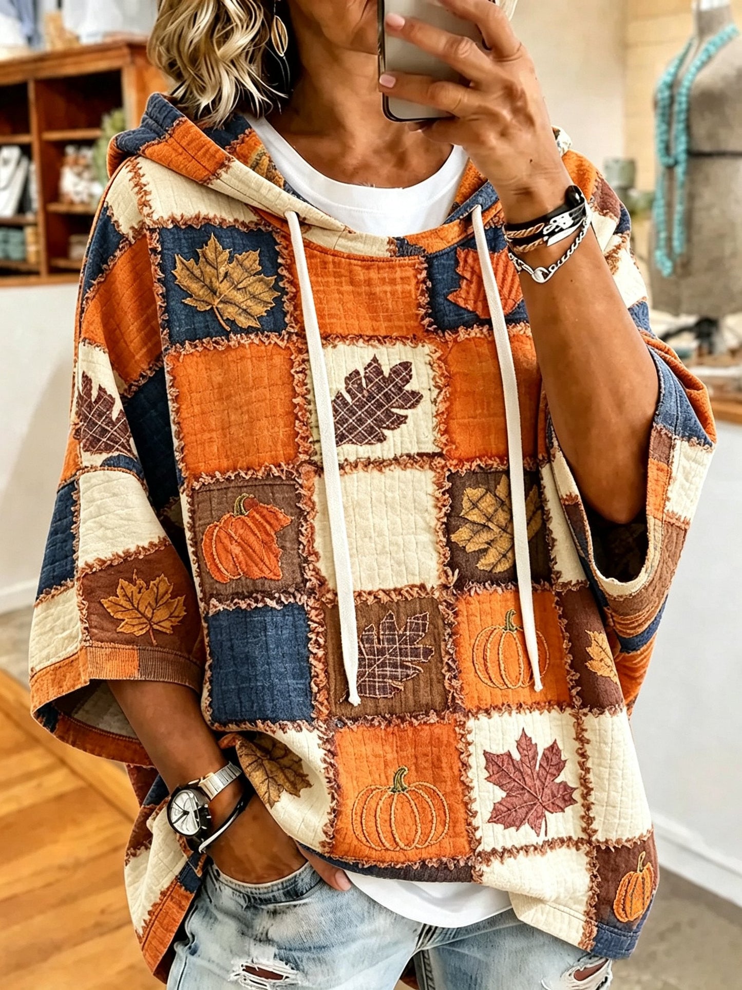 Women's Fall Is My Favorite Color Plaids Printed Hoodie