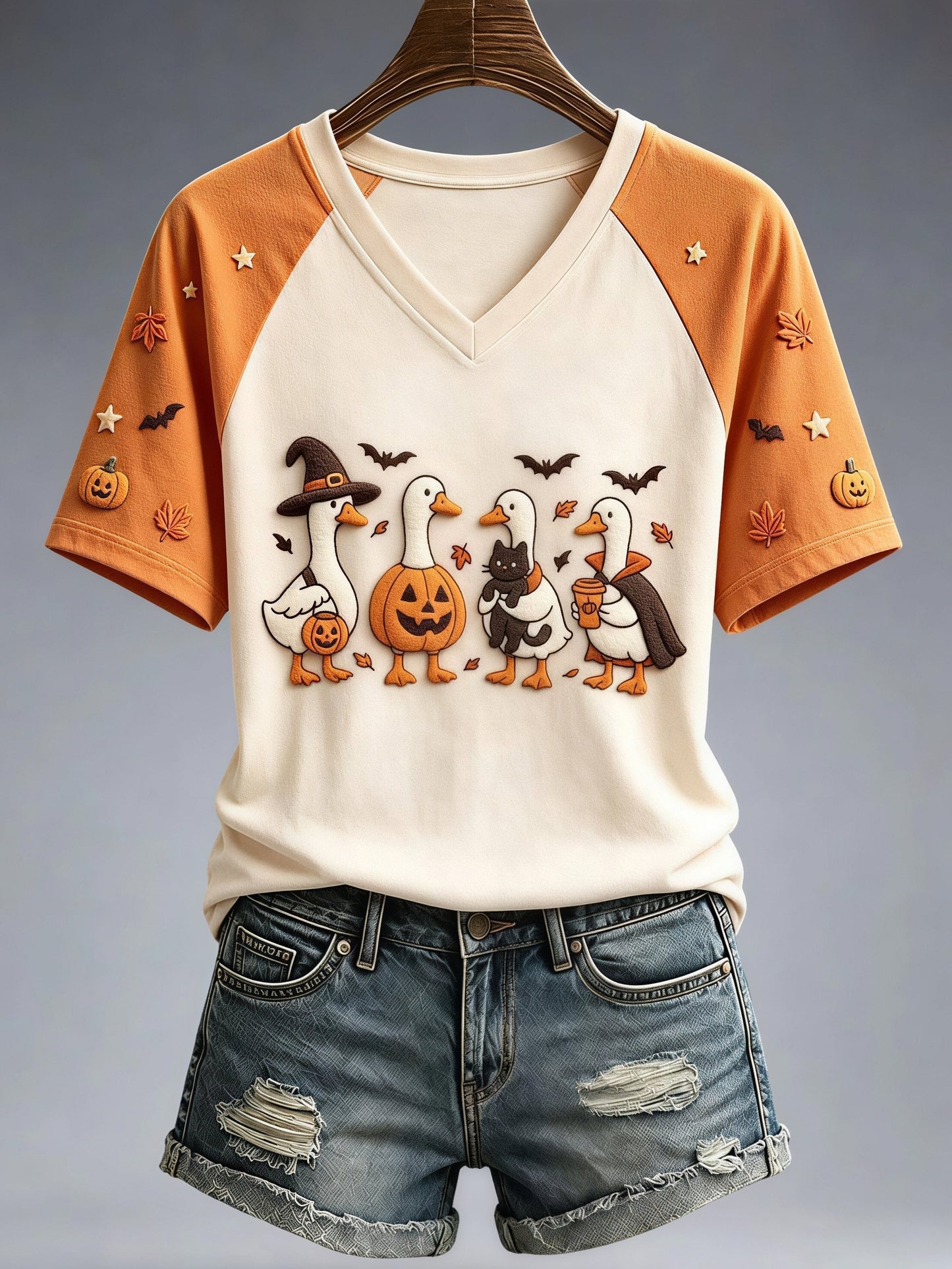 Women Fall Funny Animal Print T-Shirt