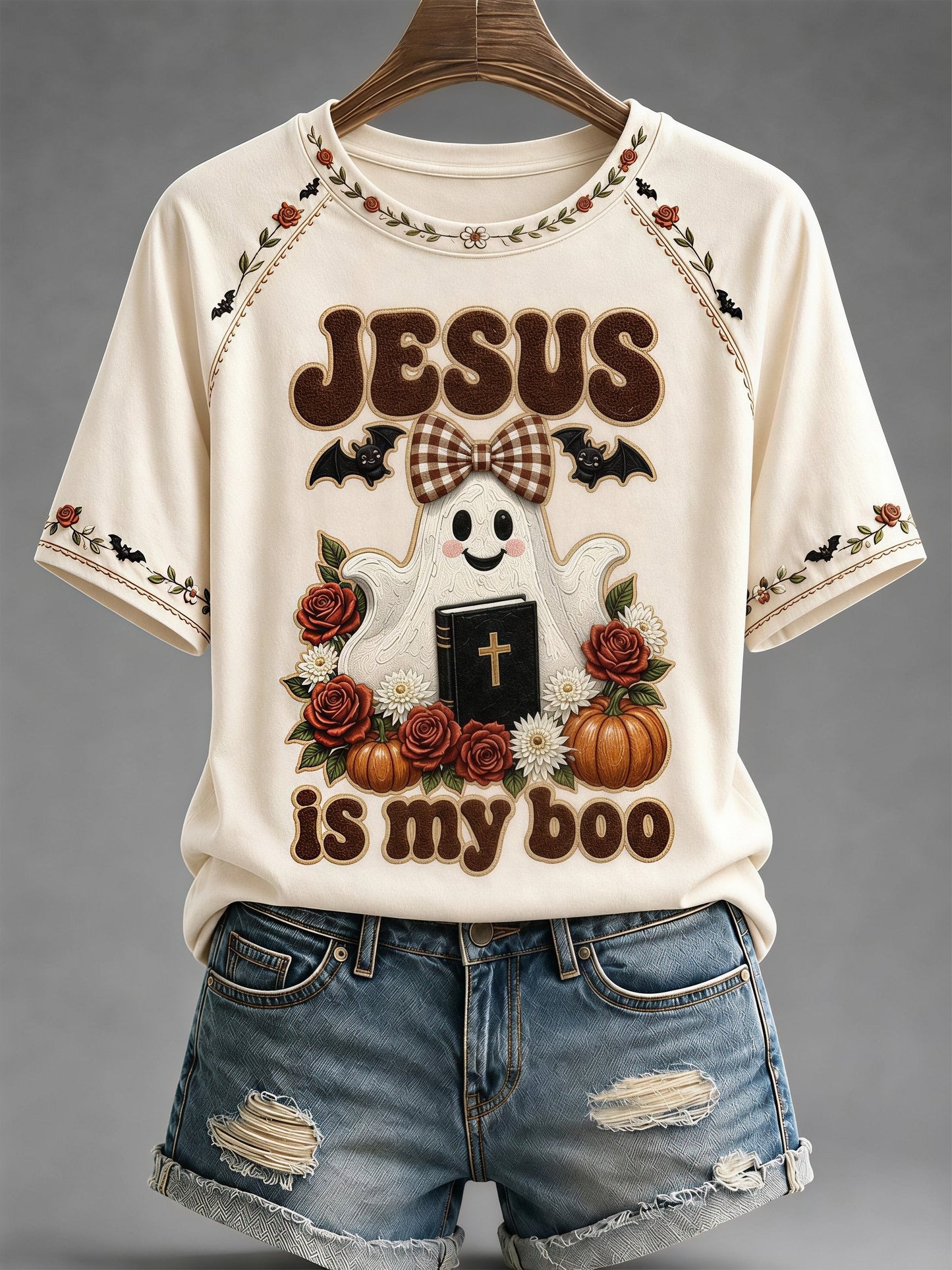 Women's Fall Casual Faith Graphic Print T-Shirt