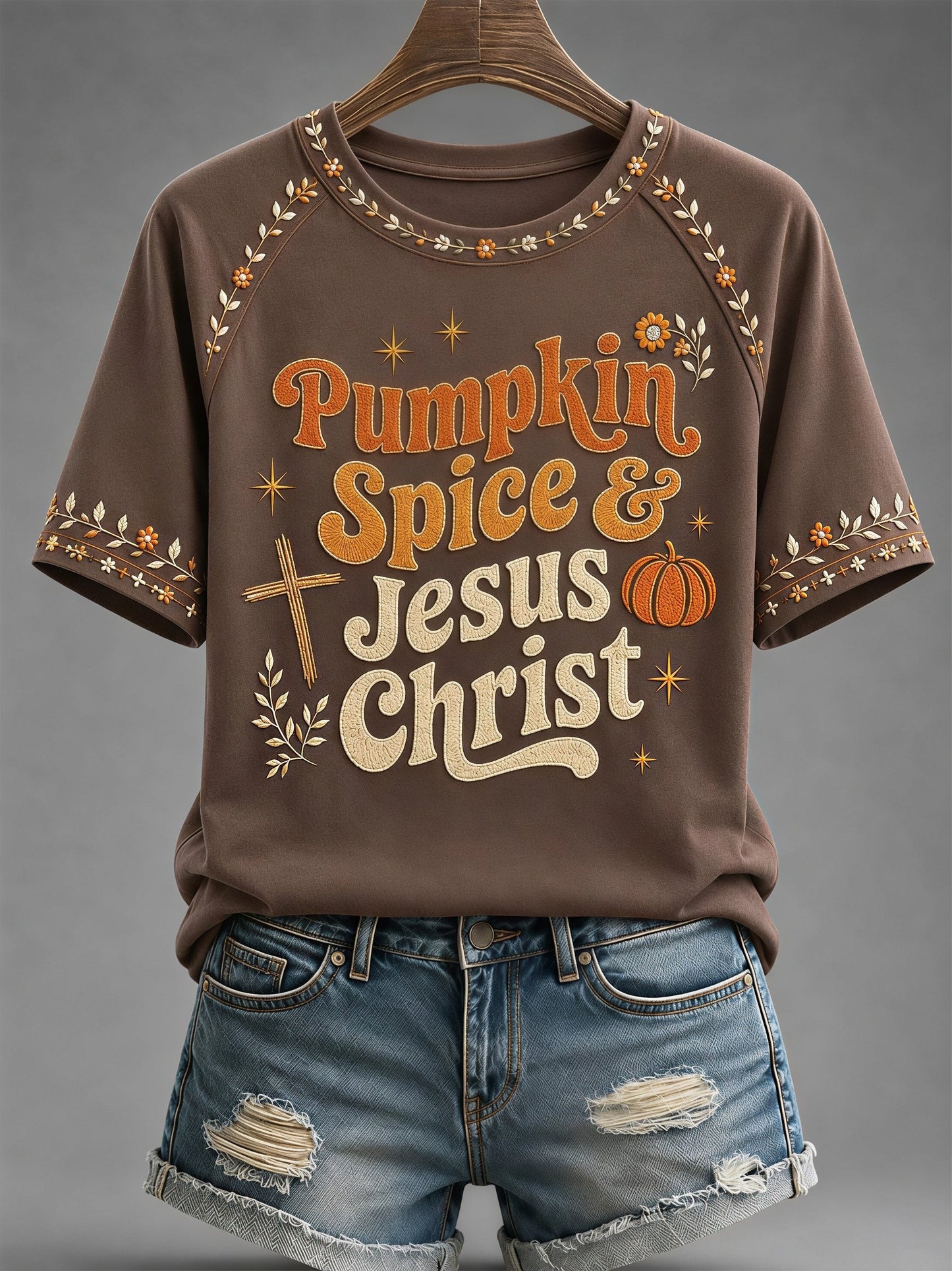 Women's Fall Casual Faith Graphic Print T-Shirt