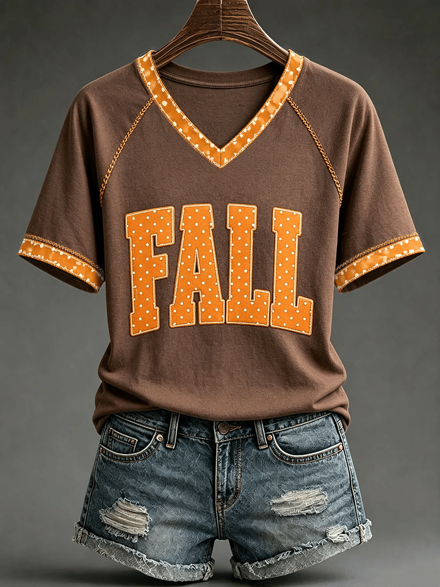 Women's Fall V-Neck T-Shirts