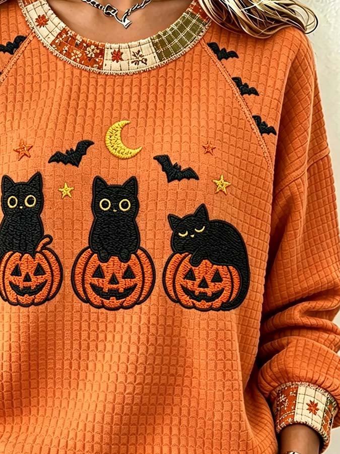 Women'S Casual Pumpkin Print Autumn Top