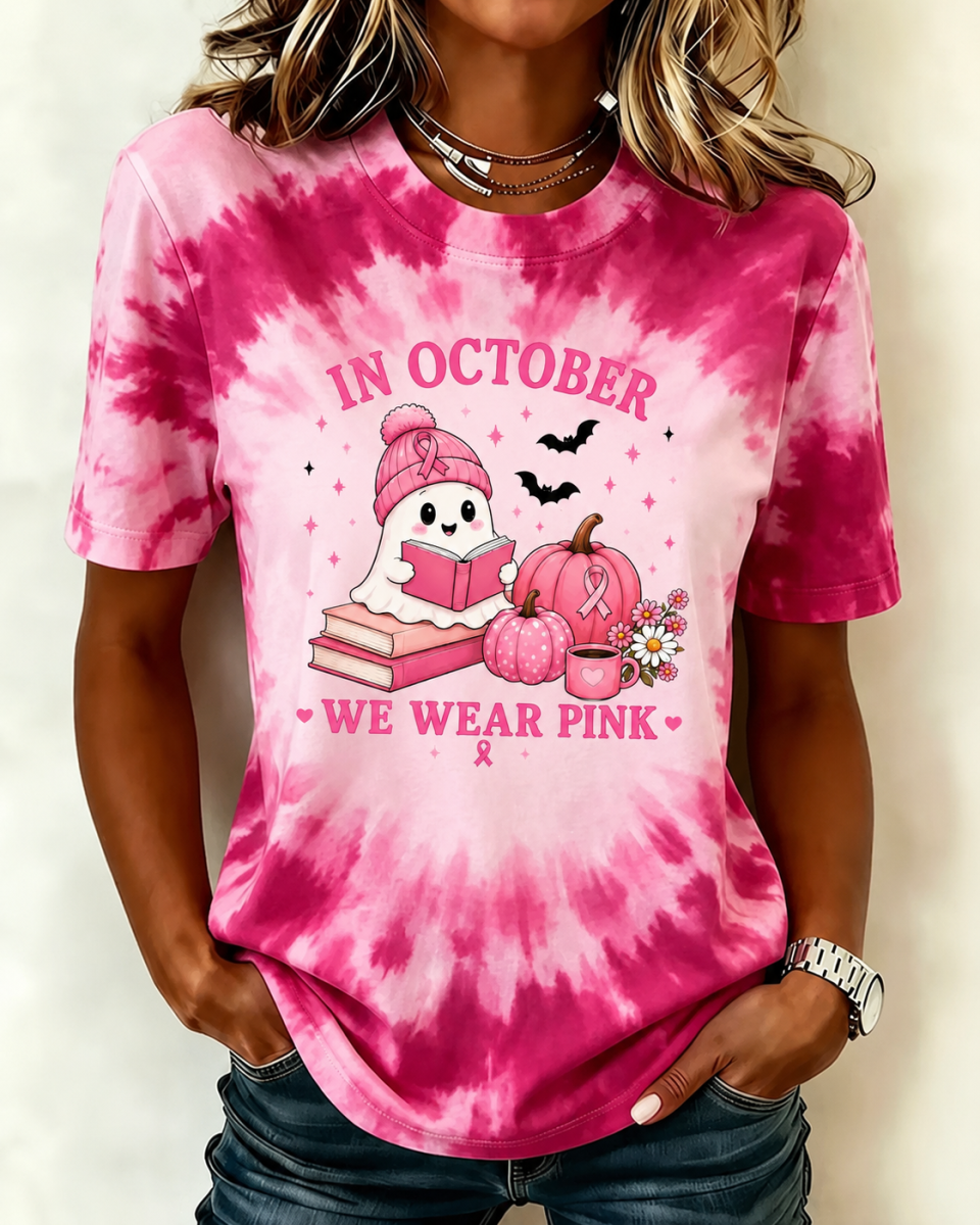 Women's In October We Wear Pink Print Casual T-Shirt