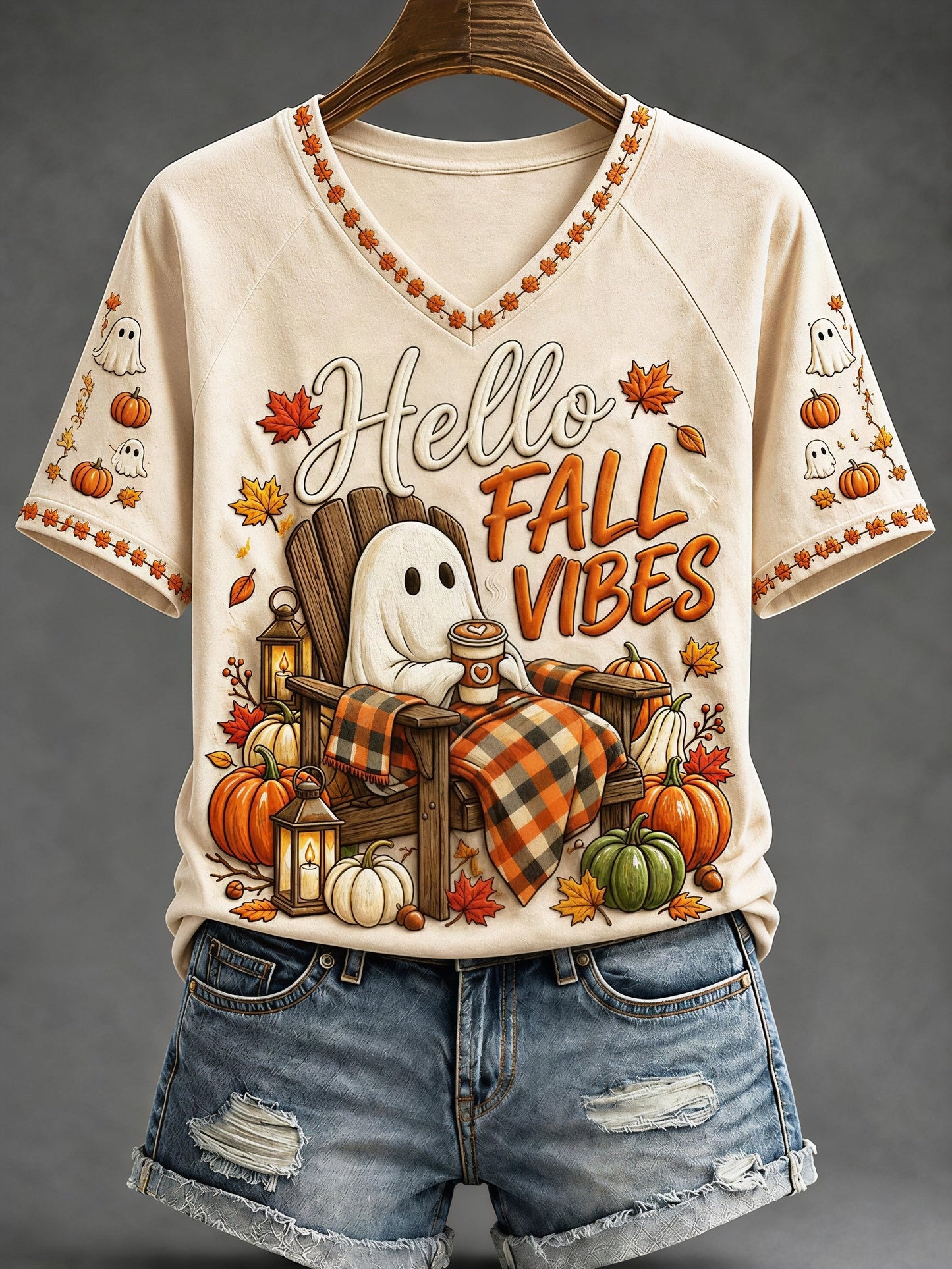 Women's Fall Funny Casual Graphic Print T-Shirt