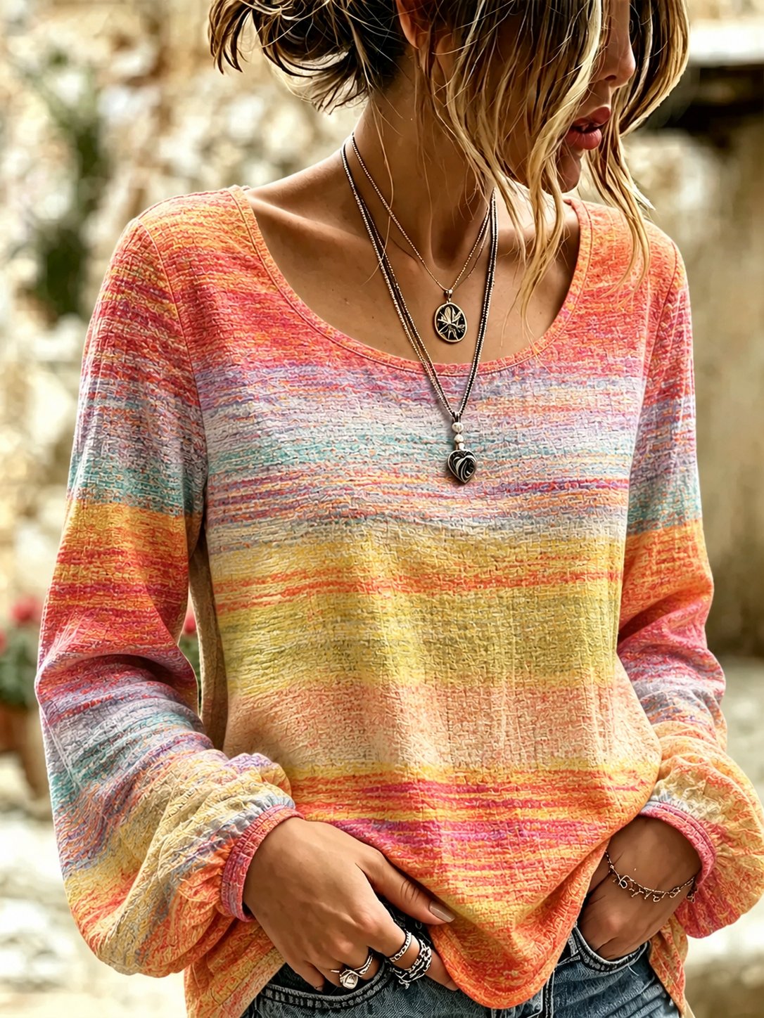 Women's Autumn Printed Casual Top