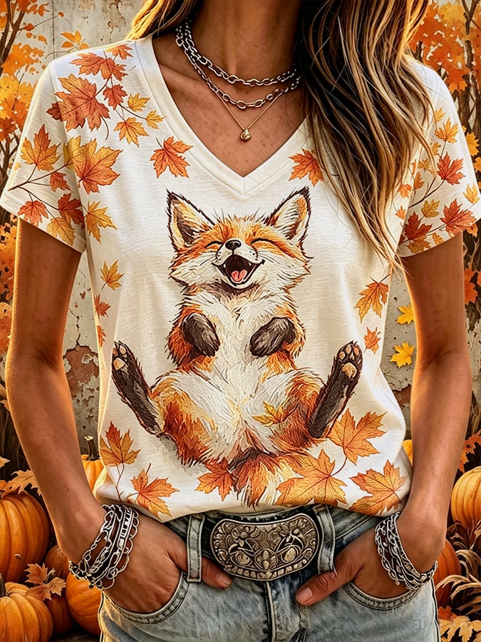 Women'S Casual Autumn Printed T-Shirt