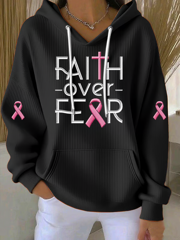 Women'S Faith Printed Casual Hoodie