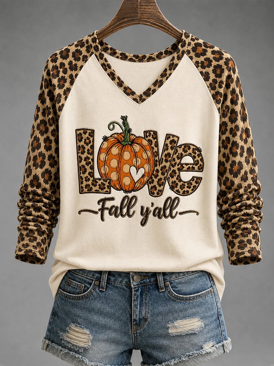 Women's Fall Fun Casual Printed Long Sleeve T-Shirt