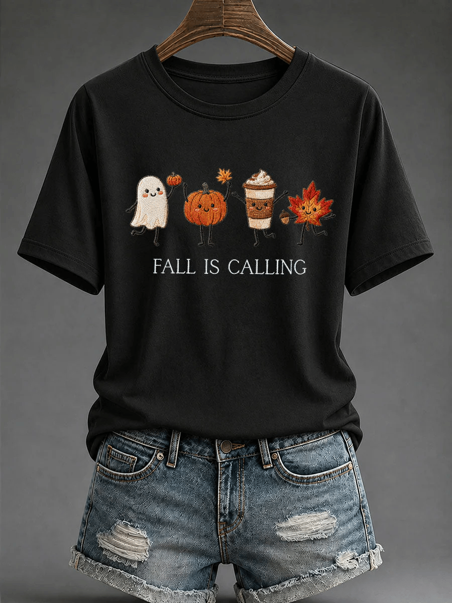 Women's 'Fall Is Calling' Printed Casual T-Shirt