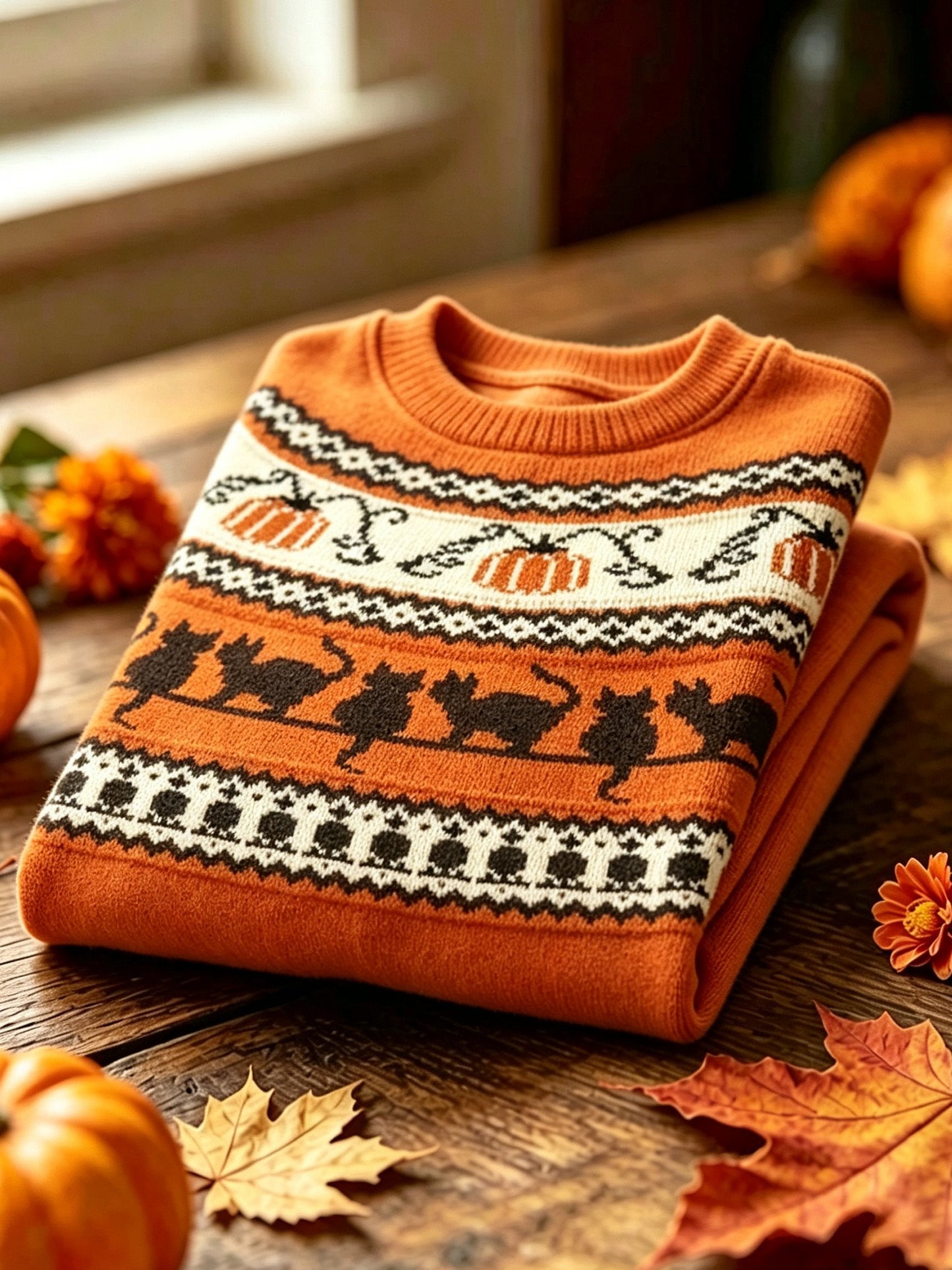 Women's Casual Autumn Round Neck Knit Sweatshirt