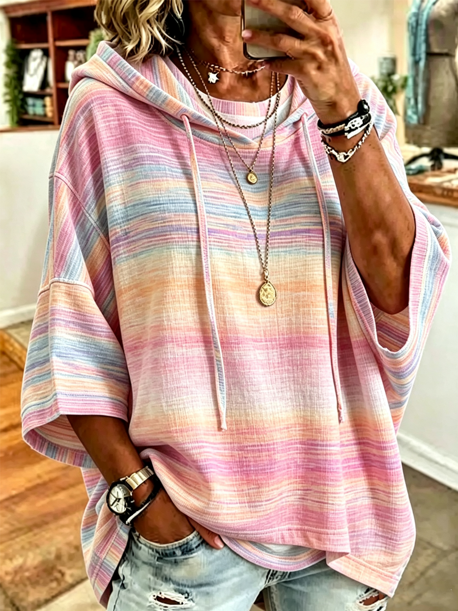Women'S Casual Loose Hooded Sweatshirt