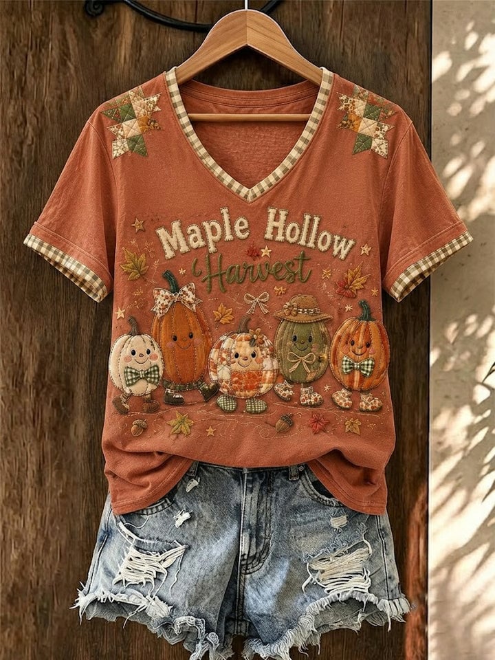 Women's Fall Funny Casual Graphic Print T-Shirt