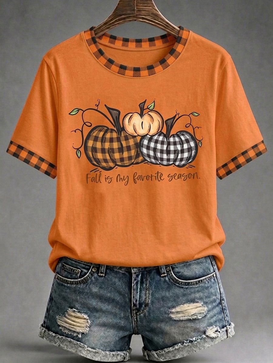 Women's Autumn Holiday Short-Sleeve T-Shirt