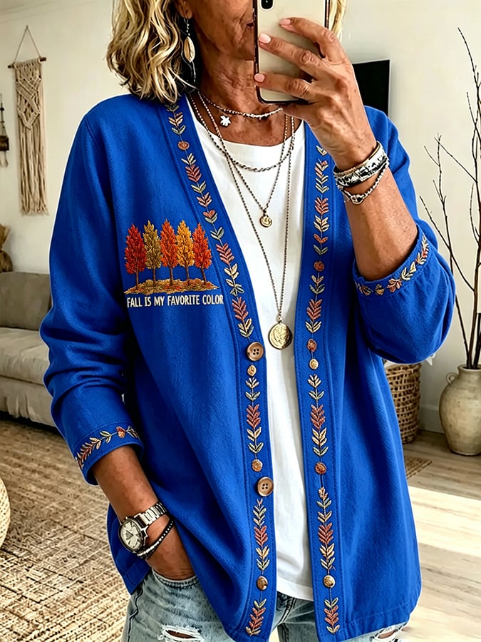 Women's Casual Printed Cardigan